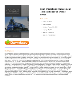 Epub Operations Management (11th Edition) Full