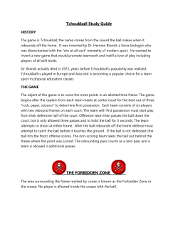 Tchoukball Study Guide THE FORBIDDEN ZONE