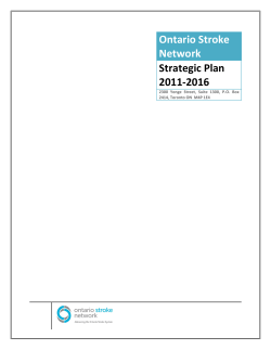Ontario Stroke Network Strategic Plan 2011-2016
