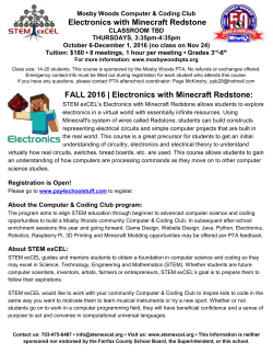 FALL 2016 | Electronics with Minecraft Redstone