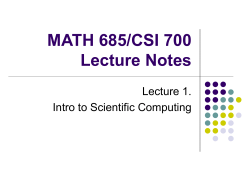 MATH 685/CSI 700 Lecture Notes