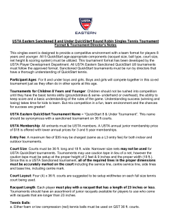 QUICKSTART U8 Tennis Tournament