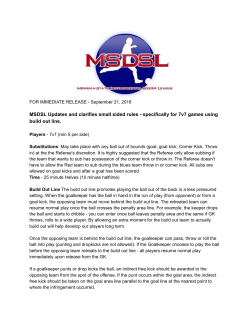 MSDSL Updates and clarifies small sided rules specifically for 7v7