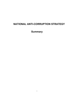 NATIONAL ANTI-CORRUPTION STRATEGY Summary