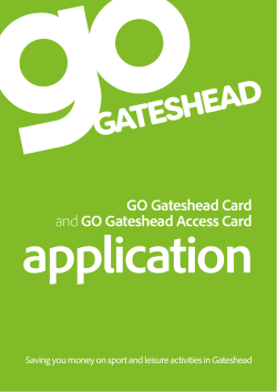 GO Gateshead Card and GO Gateshead AccessCard