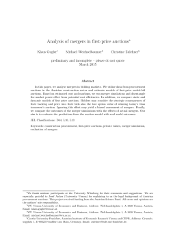 Analysis of mergers in first-price auctions