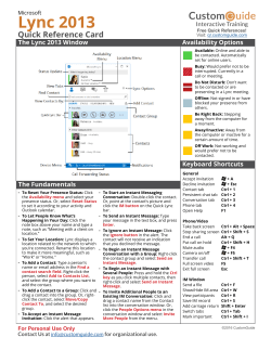 Lync 2013 Quick Reference