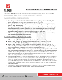 PLAYER PROCUREMENT POLICIES AND PROCEDURES