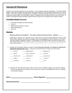 Grade 8 Program