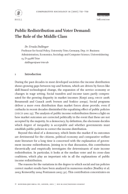 Public Redistribution and Voter Demand: The Role of the Middle Class