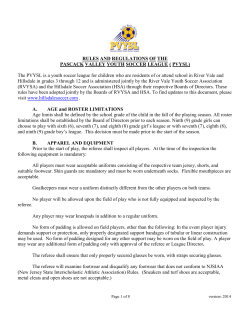PVYSLRules2015 - Hillsdale Soccer Association