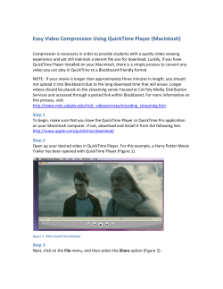 Easy Video Compression Using Quictime - Blackboard Support