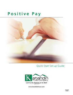 Positive Pay - Katahdin Trust Company