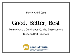 guide to best practices-family child care good/better/best