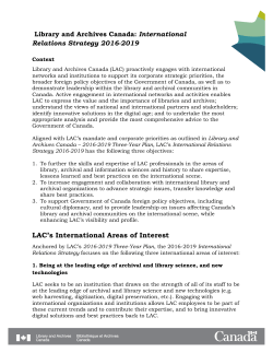 International Relations Strategy 2016-2019