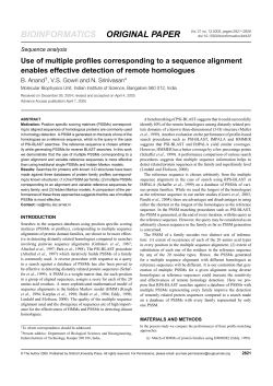 Use of multiple profiles corresponding to a sequence alignment