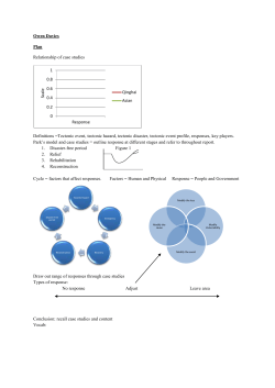 Owen Davies Plan Relationship of case studies Definitions