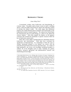 Bioprospect Theory - The University of Akron