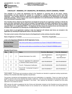 Renewal of a Municipal or Residual Waste General