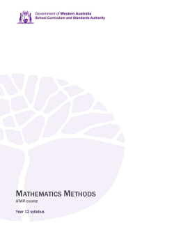 The Mathematics Methods ATAR course is structured over