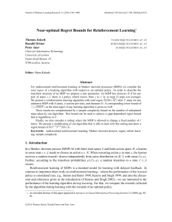 Near-optimal Regret Bounds for Reinforcement Learning&lowast;