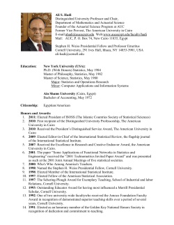 CV - The American University in Cairo