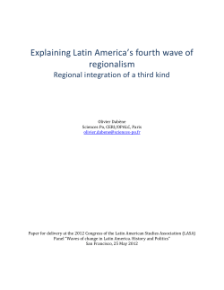 Explaining Latin America`s fourth wave of regionalism Regional