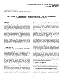 Identifying Outlier Opinions in an Intelligent Argumentation Systems