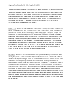 Ongoing Ross Notes for The Killer Angels, 2014