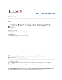 Towards a Theory of Economic Recovery from Disasters