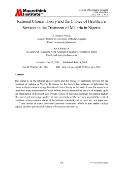 Rational Choice Theory and the Choice of Healthcare Services in