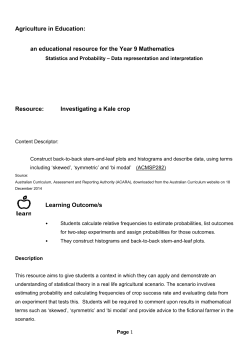 Statistics and probability Investigating a Kale Crop