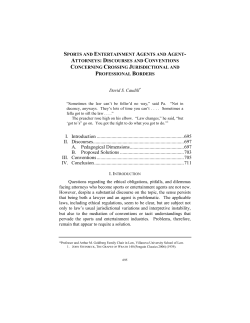 Sports and Entertainment Agents and Agent