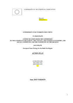 ACTION PLAN - EU Strategy for the Baltic Sea Region