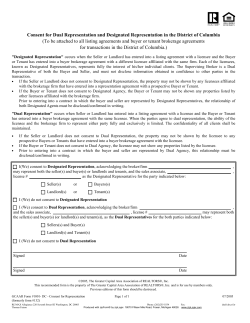 Consent for Dual Representation and Designated Representation in