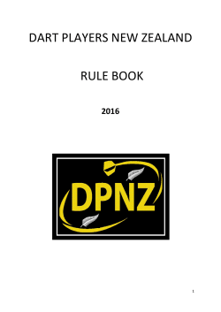 DART PLAYERS PLAYERS NEW ZEALAND RULE BOOK NEW