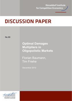 Optimal Damages Multipliers in Oligopolistic Markets Florian