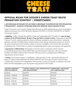 official rules for sizzler`s cheese toast selfie promotion