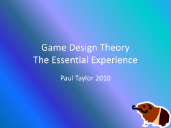 Game Design Theory The Essential Experience