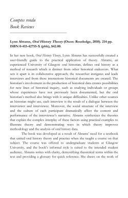 Lynn Abrams, Oral History Theory