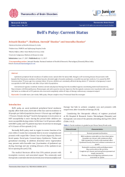Bell`s Palsy: Current Status