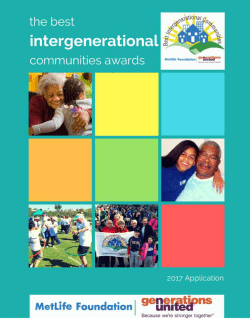 Best Intergenerational Communities Award Application 2017