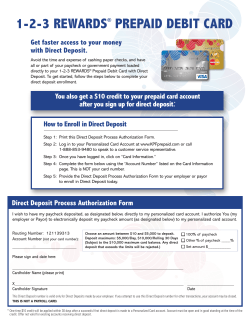 1-2-3 REWARDS&reg; PREPAID DEBIT CARD