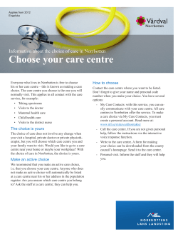 Choose your care centre