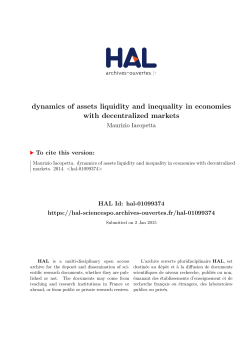 dynamics of assets liquidity and inequality in - Sciences Po
