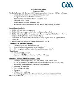 Football Rule Changes - Ballinamore Sean O`Heslin`s GAA