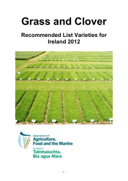Grass and Clover Recommended List Varieties for Ireland 2012