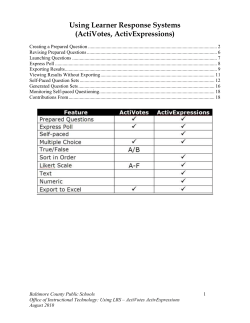 Creating a Prepared Question