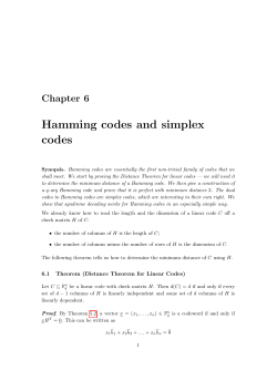 Hamming codes and simplex codes