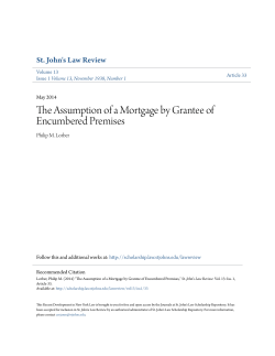 The Assumption of a Mortgage by Grantee of Encumbered Premises